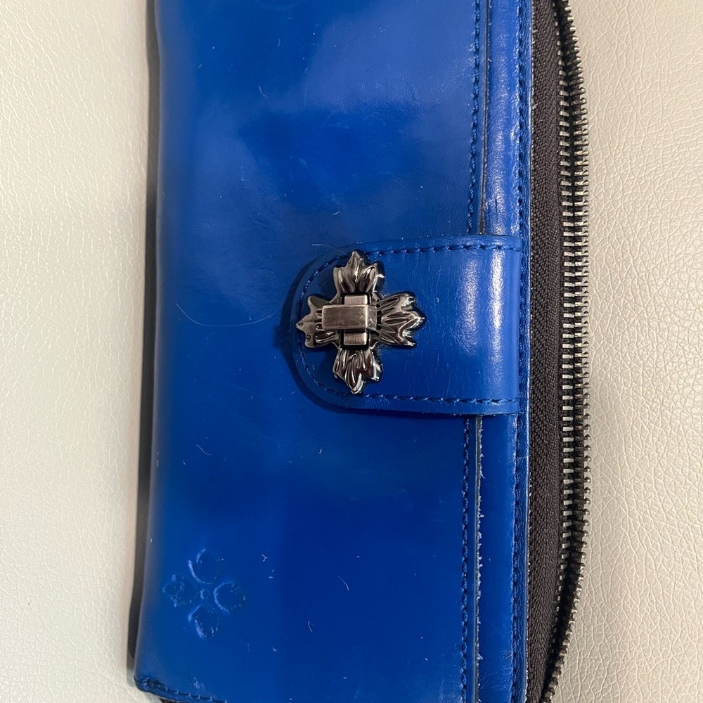 Blue Wallet with Silver Clasp
